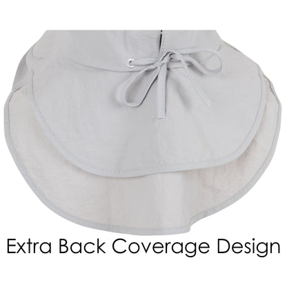 Alilang Womens Sun Hat Wide Brim Bucket Hats with Neck Flap and Ponytail Hole for Summer Beach Fishing Hiking