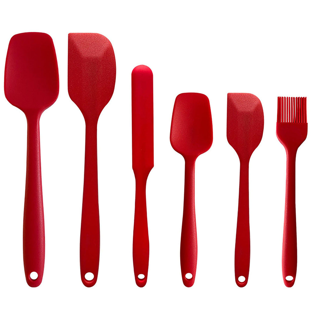 6-Piece Silicone Spatula Set with Handles, Flexible and Durable Kitchen Tools for Cooking and Baking