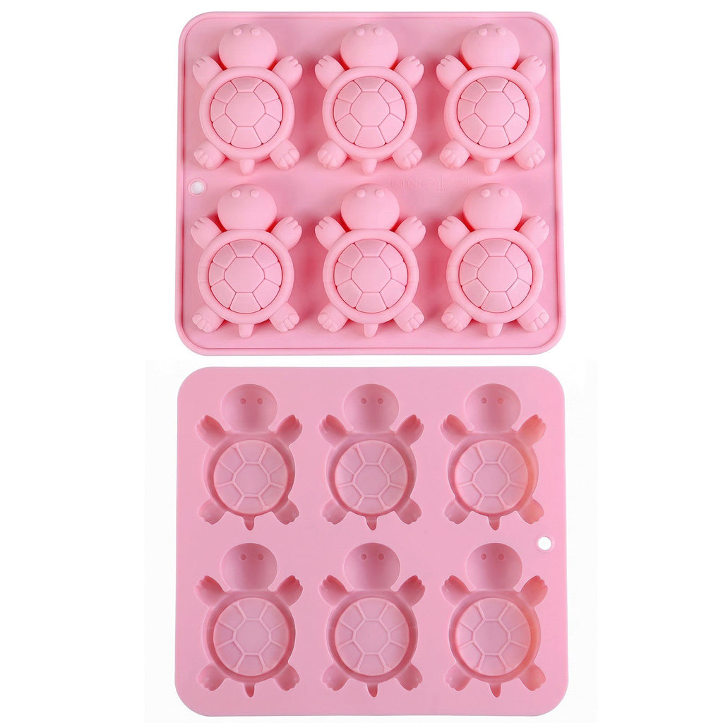 6-Cavity Turtle-Shaped Silicone Mold for Candy, Chocolate, Ice and Treats 6.5x6x0.8in