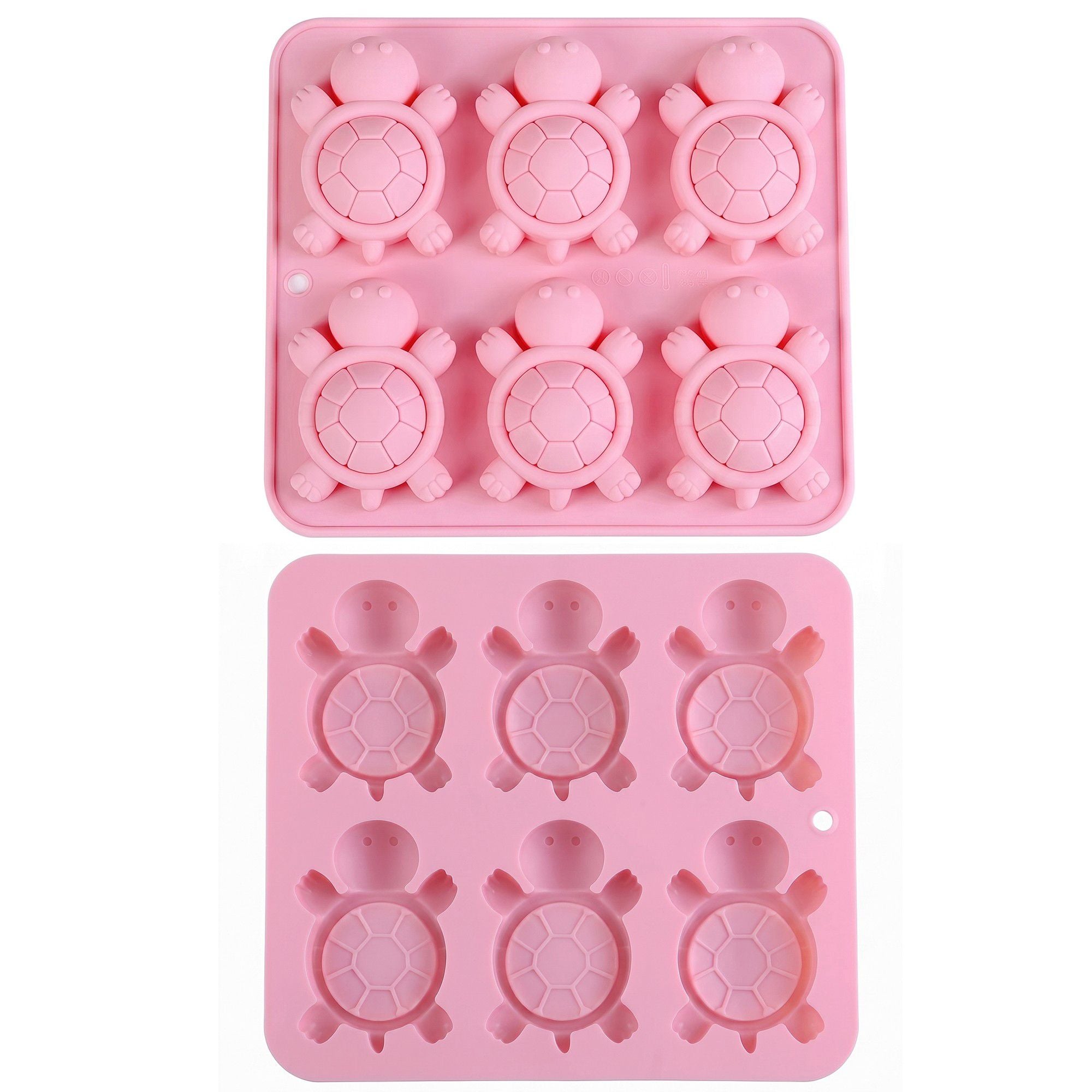 6-Cavity Turtle-Shaped Silicone Mold for Candy, Chocolate, Ice and Treats 6.5x6x0.8in