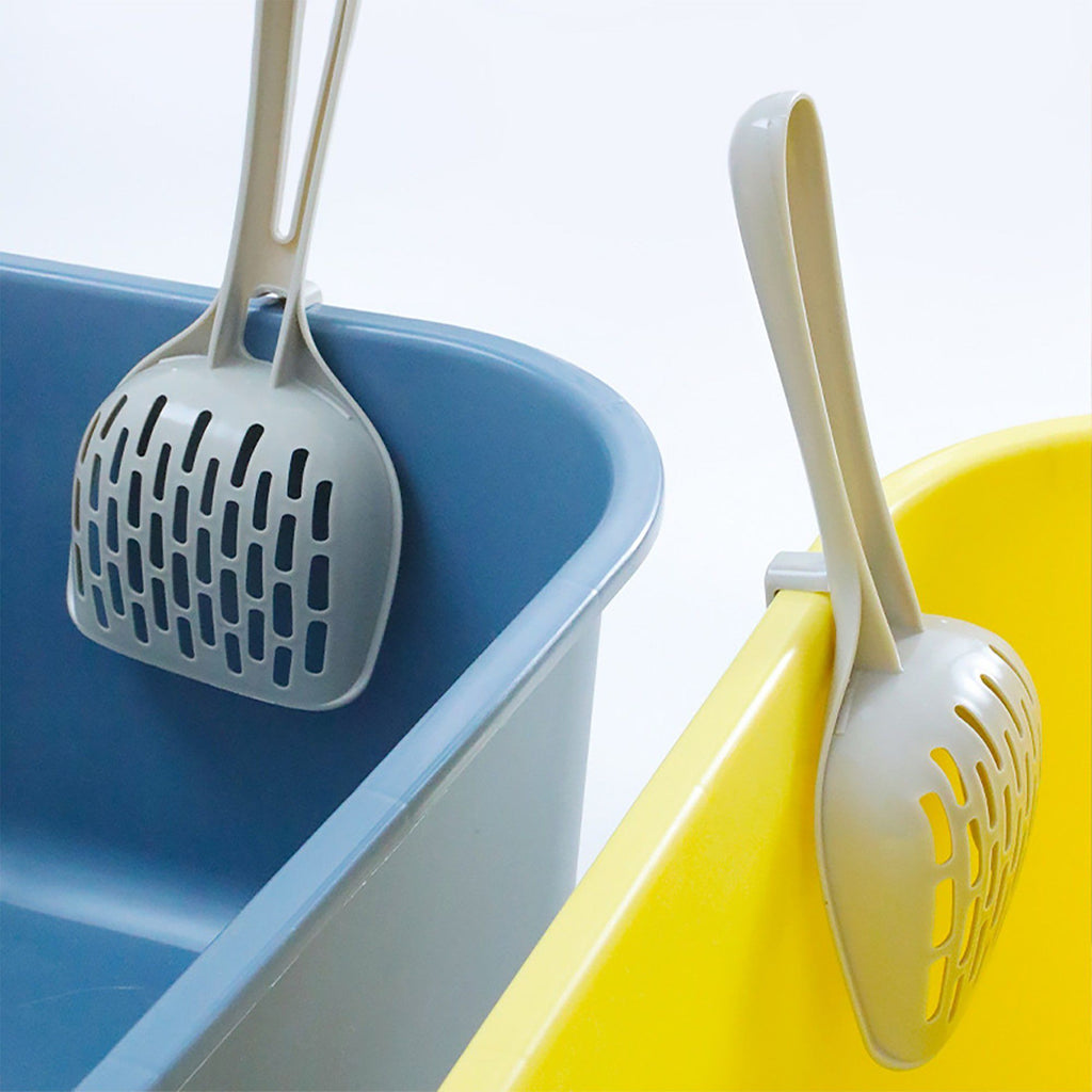 Plastic Cat Litter Scoop with Sifter Slots and Hanging Handle