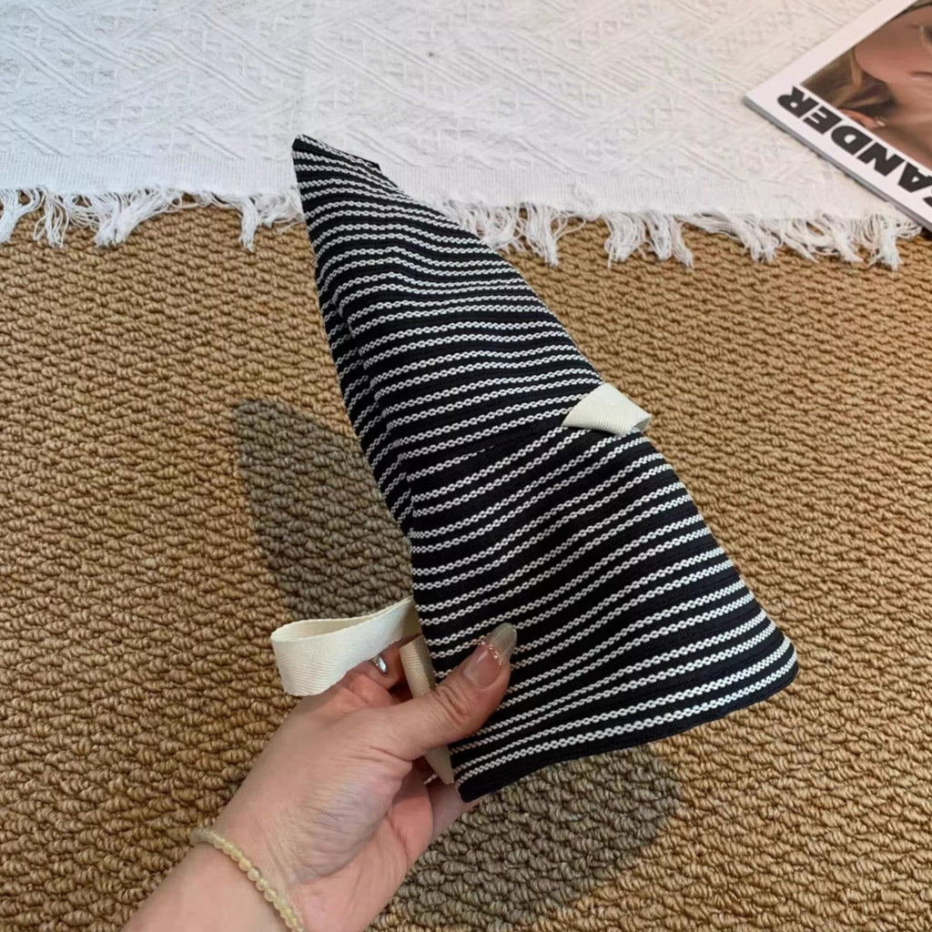 Striped Wide Brim Sun Hat with Tie Back