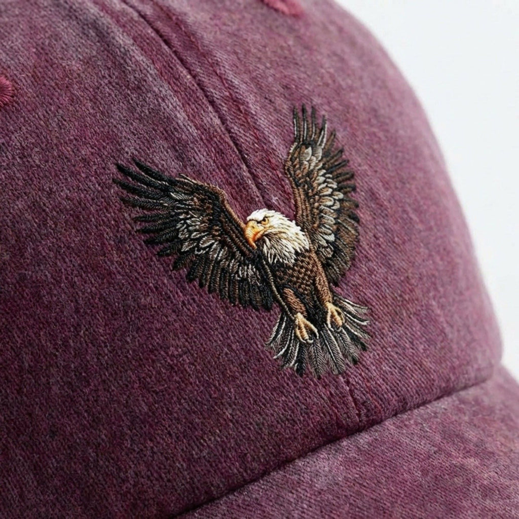 Anna-Kaci Women's Cotton Baseball Cap with Eagle Embroidery Adjustable Strap Casual Everyday Hat