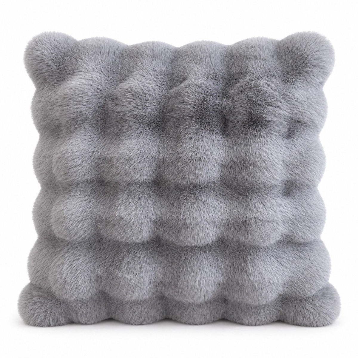 Double Sided Plush Faux Fur Throw Pillow Cover 18 x 18 Inch Bubble Texture
