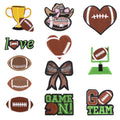 12 PCS Football Iron On Patches Game Day Rugby Helmet Embroidered Applique Clothing DIY Accessory for Hat Jacket Jeans Uniform Backpack