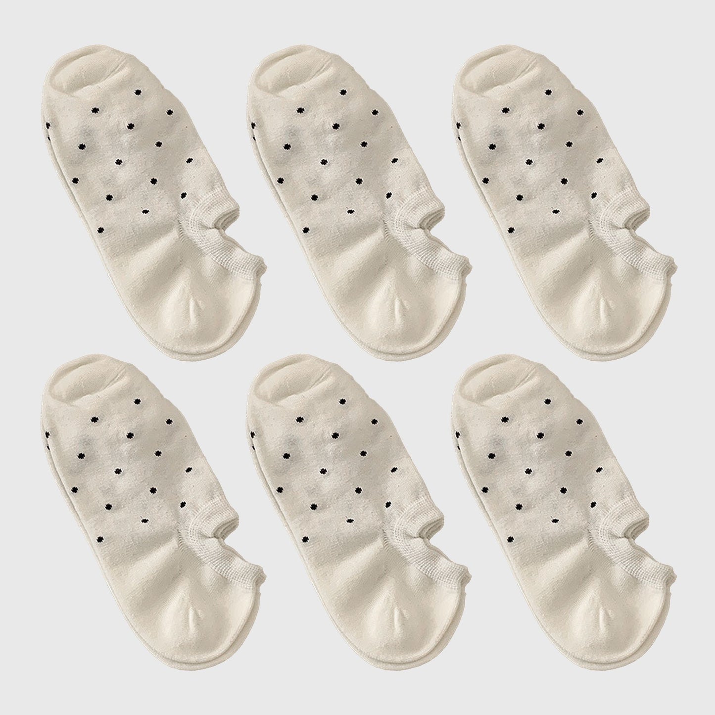 Anna-Kaci Women's 6pk Polka Dot No-Show Socks, Cute Casual Ankle Socks