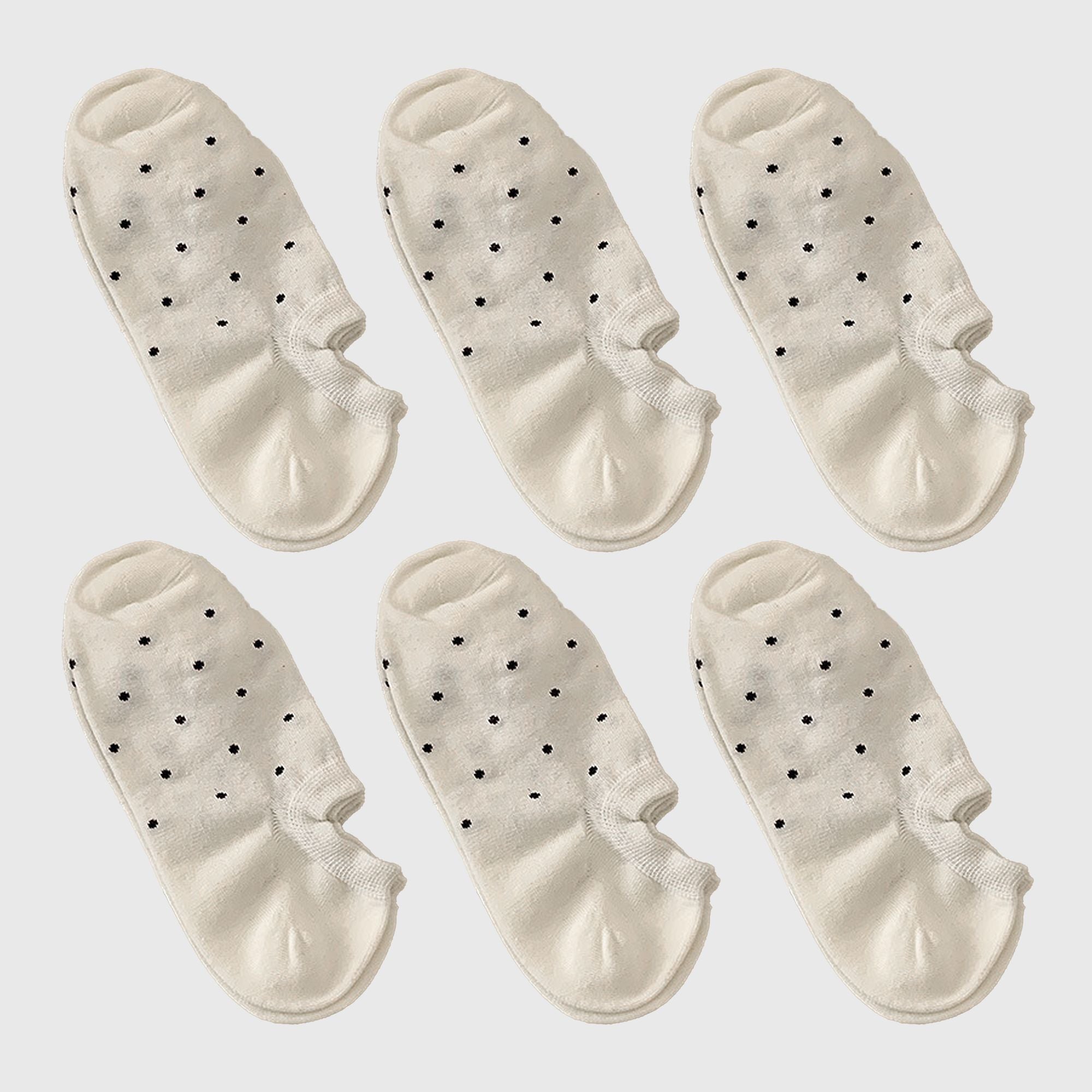 Anna-Kaci Women's 6pk Polka Dot No-Show Socks, Cute Casual Ankle Socks