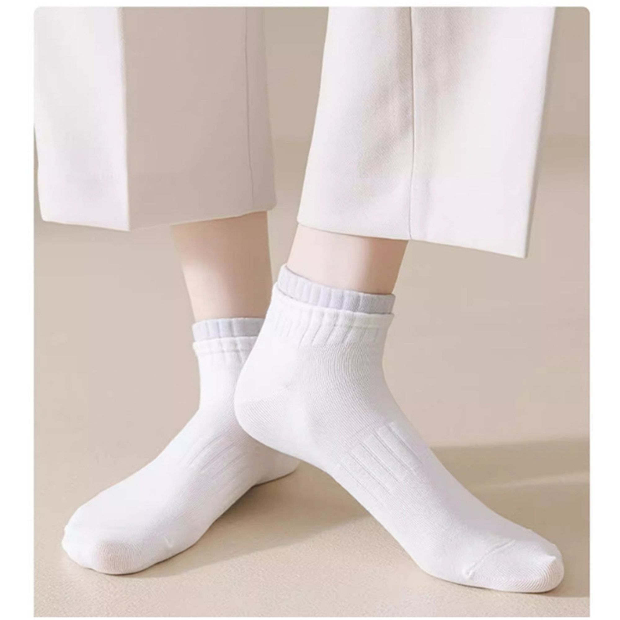 Anna-Kaci Women's 3-Pack Ribbed Ankle Socks with Contrast Color Cuffs Soft Cotton Stretch Design