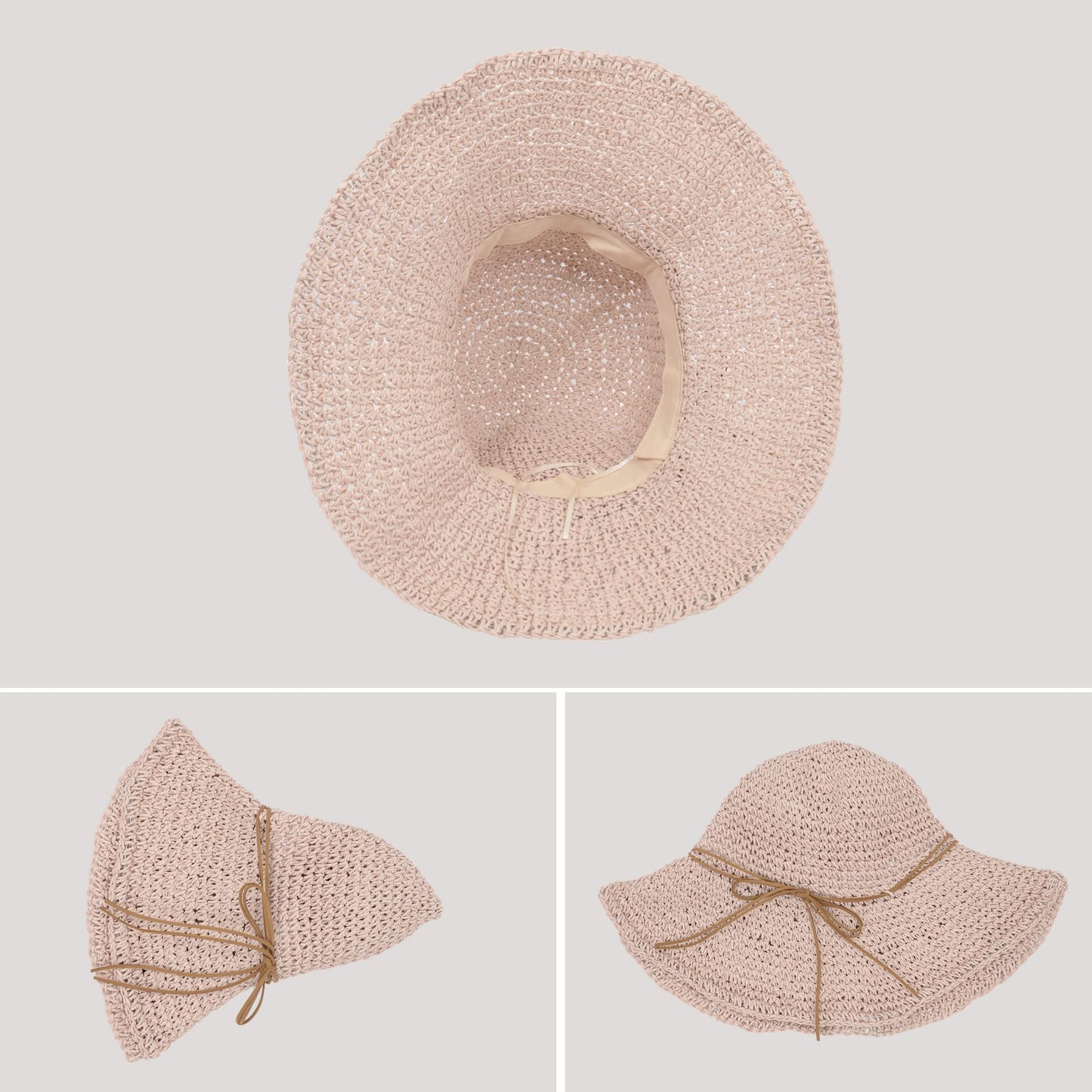 Anna-Kaci Woven Floppy Sun Hat with Rounded Crown and Decorative Bow Detail for Elegant Summer Shade and Vacation Style