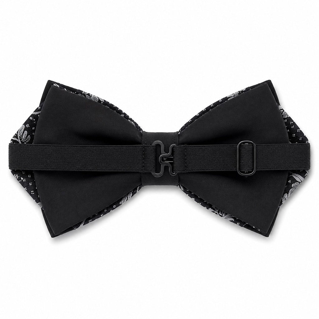 Pre Tied Paisley Bow Tie with Rhinestone Accent for Formal Wear
