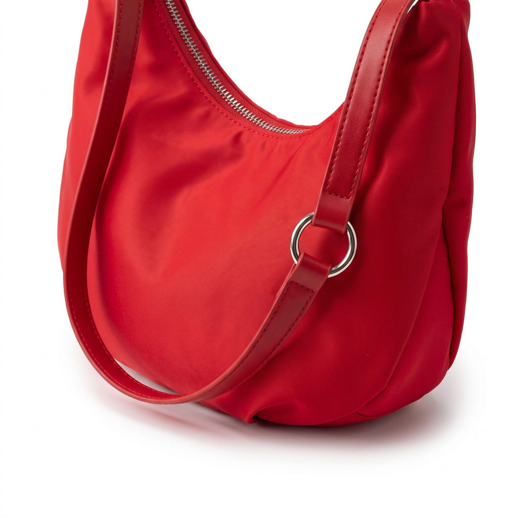 Soft Hobo Shoulder Bag with Adjustable Strap and Zip Closure