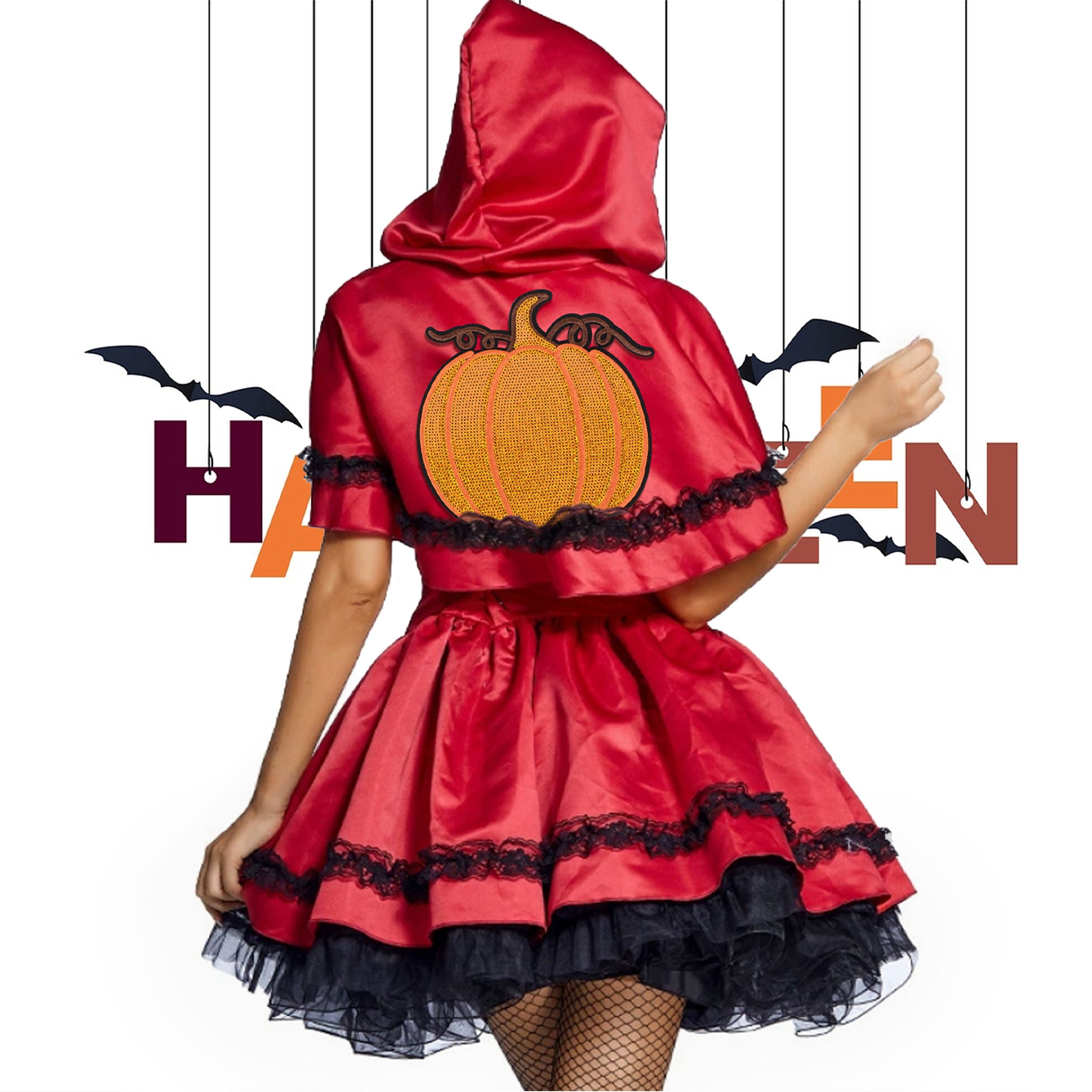 Halloween Pumpkin Ghost Large Sequin Iron On Patch Glitter Sewing Embroidery Repair Appliques Clothing Patch Costume Decor
