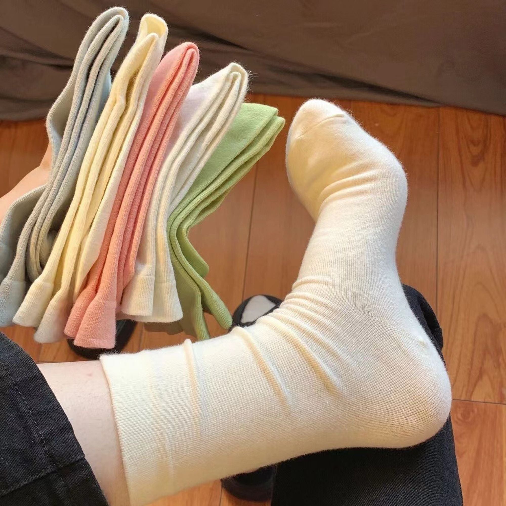 Anna-Kaci Women's Slouchy Ankle Socks Soft Solid Cotton for Casual Comfort 2 Pairs
