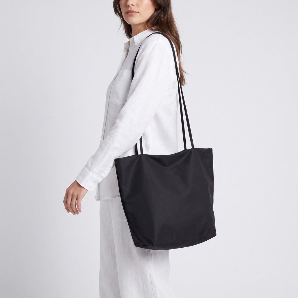 Oversized Lightweight Tote Bag with Long Shoulder Straps and Soft Slouchy Shape 12x9x6in