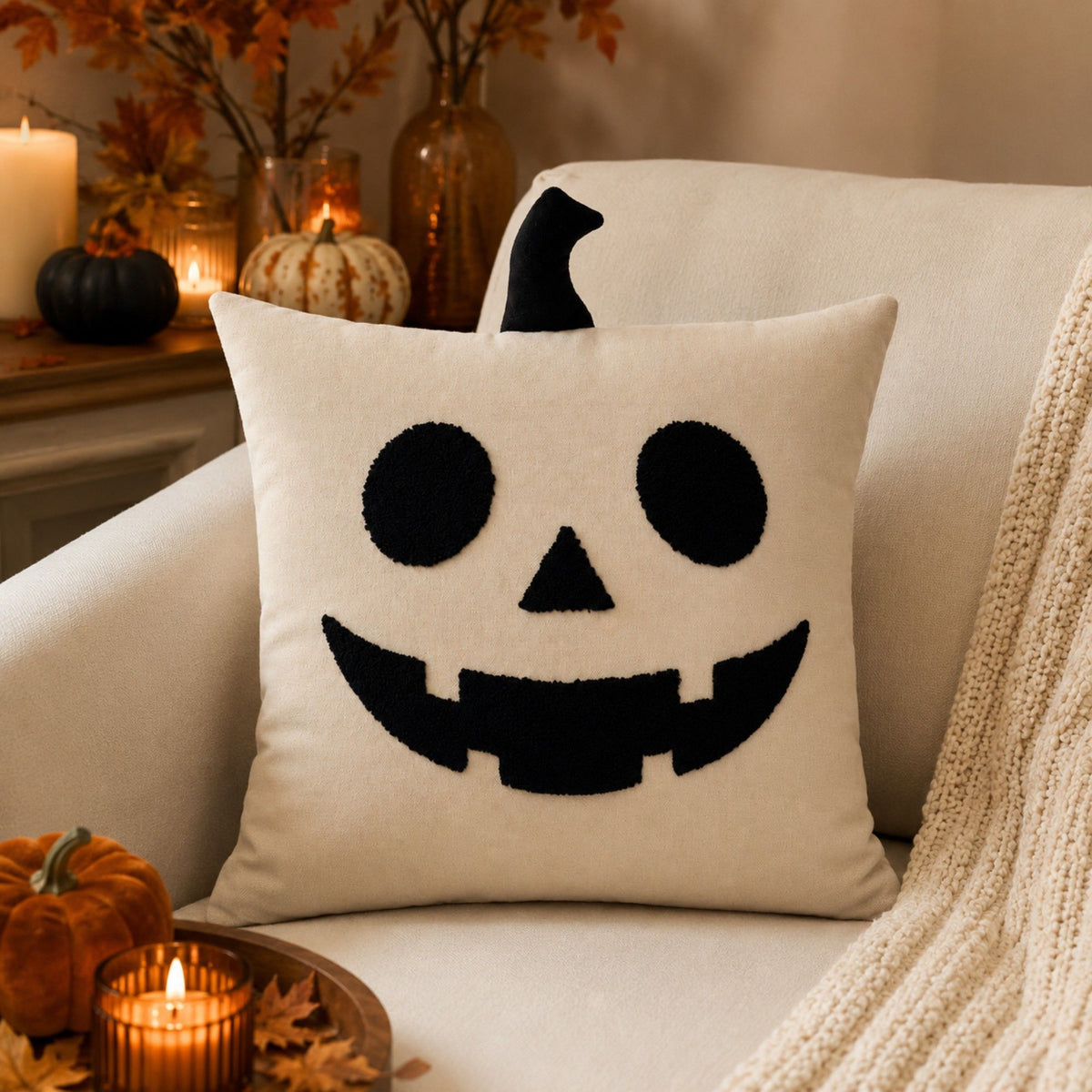 Halloween Throw Pillow Cover Square Decorative Cushion Cover