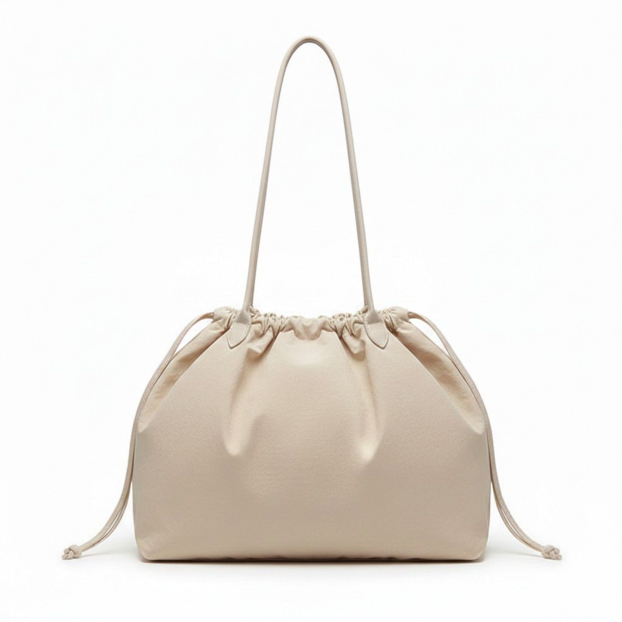 Anna-Kaci Women's Nylon Drawstring Shoulder Tote Bag with Soft Slouchy Silhouette and Long Carry Straps