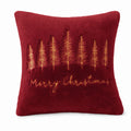 Christmas Tree Embroidered Plush Throw Pillow Cover Merry Christmas Decor