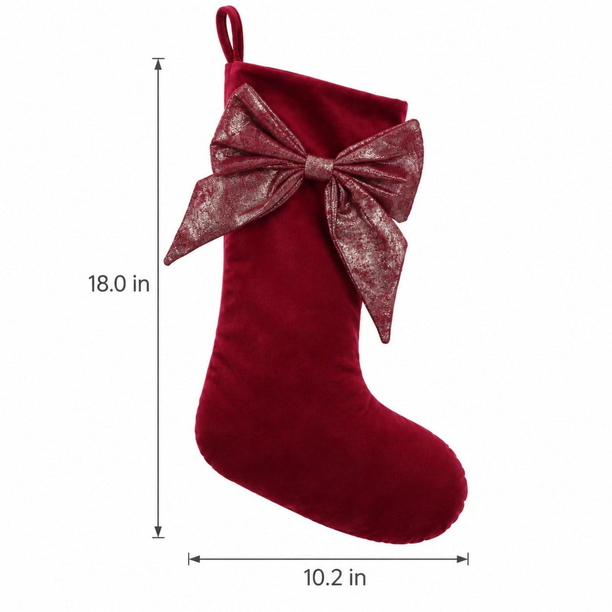2 Pack 18 Inch Christmas Stockings with Oversized Bow Hanging Loop Holiday Mantel Decor