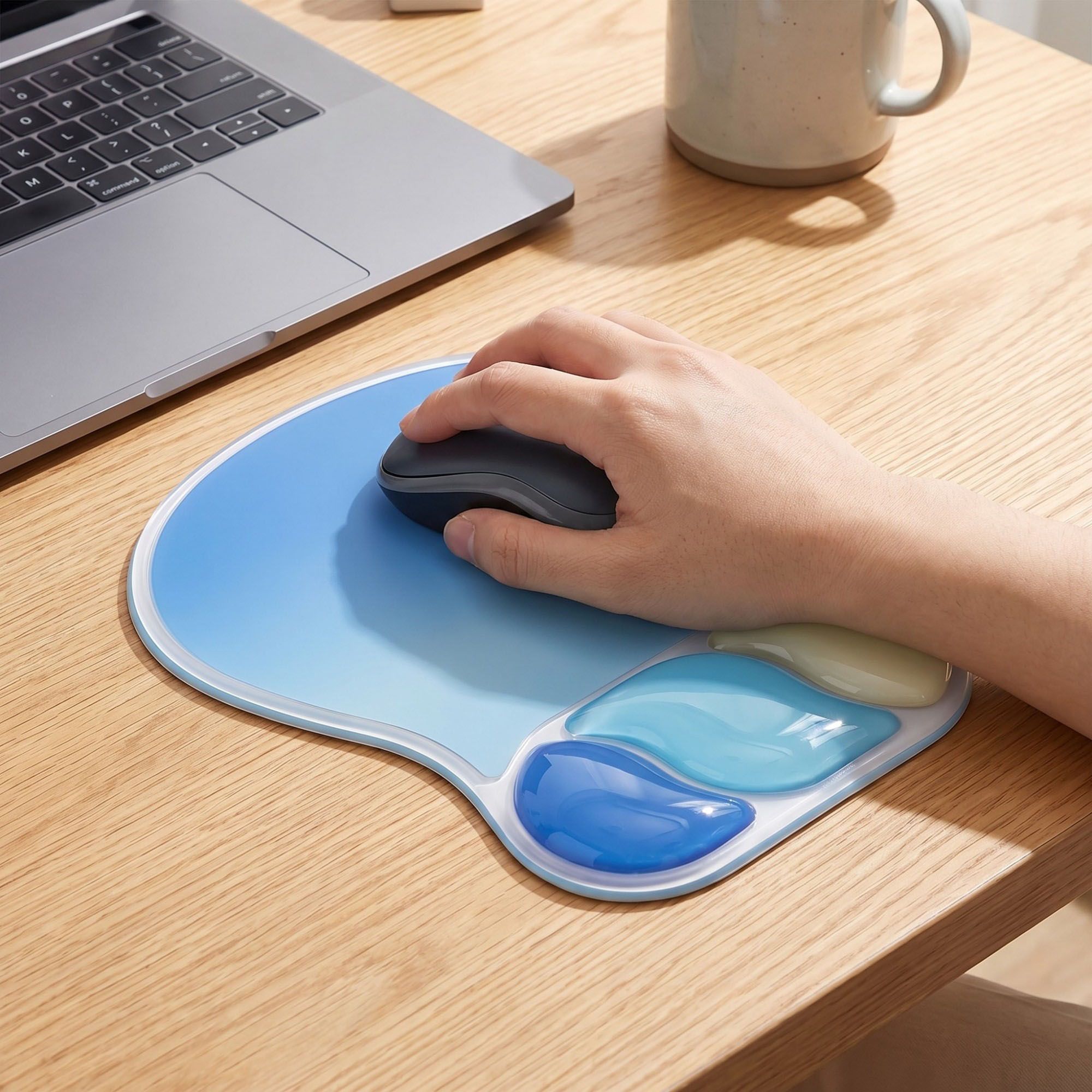Ergonomic Gel Mouse Pad with Wrist Support Cooling Cushion Non Slip Desk Pad Smooth Surface