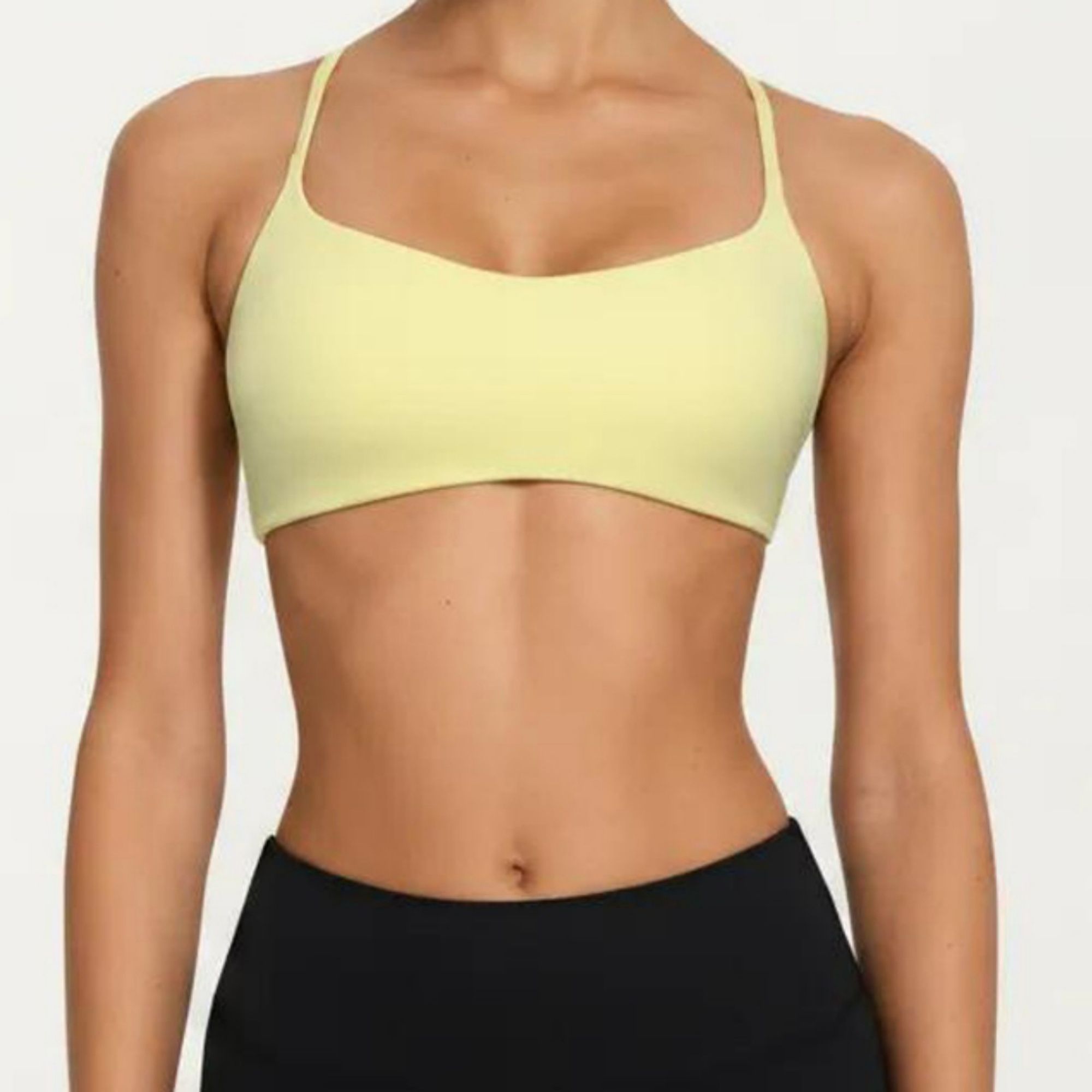 Anna-Kaci Active Women's Strappy Sports Bra with Adjustable Cross Back and Scoop Neck Front