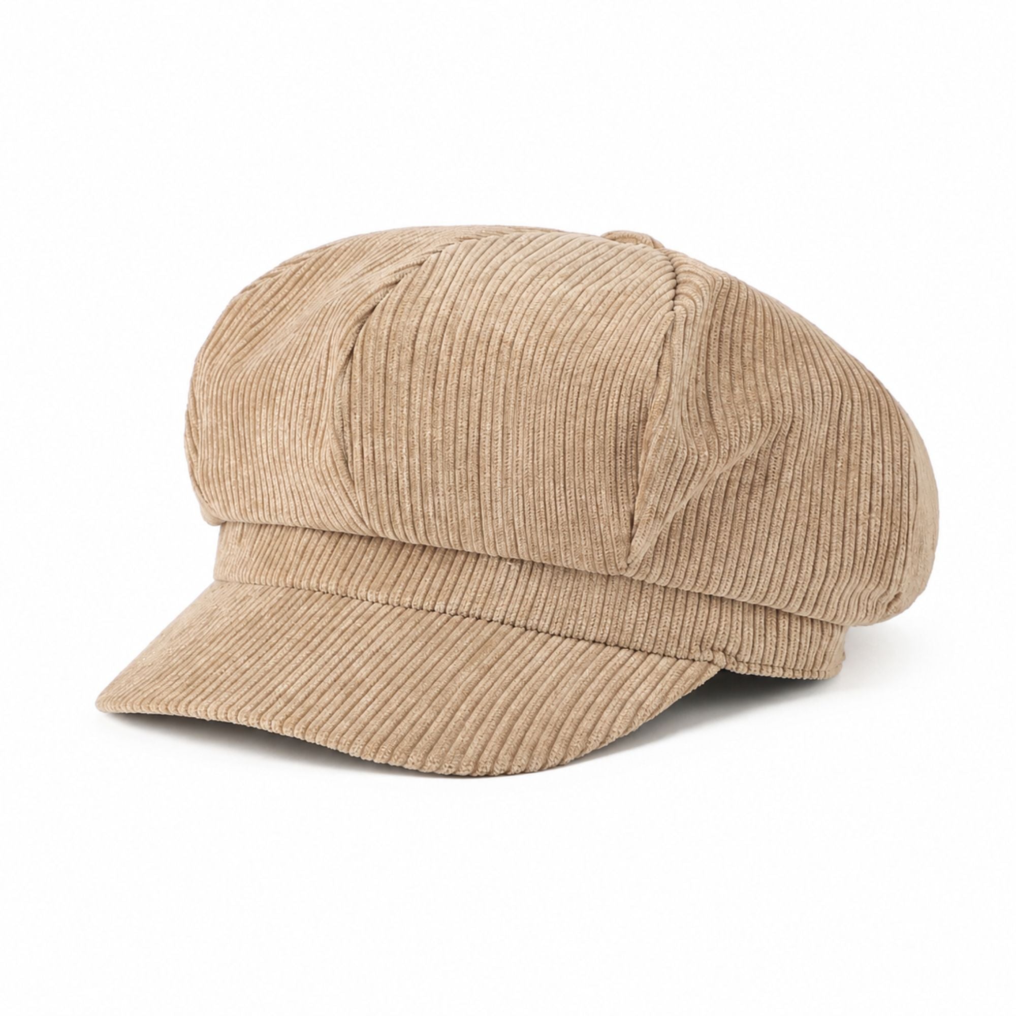Corduroy Newsboy Cap Vintage Baker Boy Cabbie Hat with Short Brim
