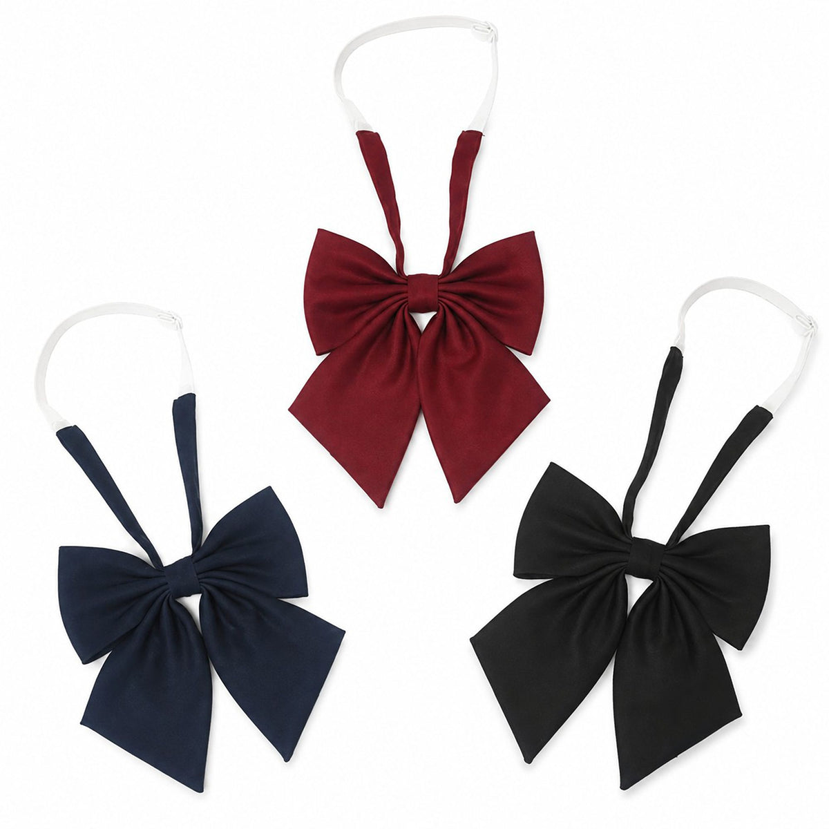 3 Pack Adjustable Pre Tied Bow Ties for School Uniform Shirts