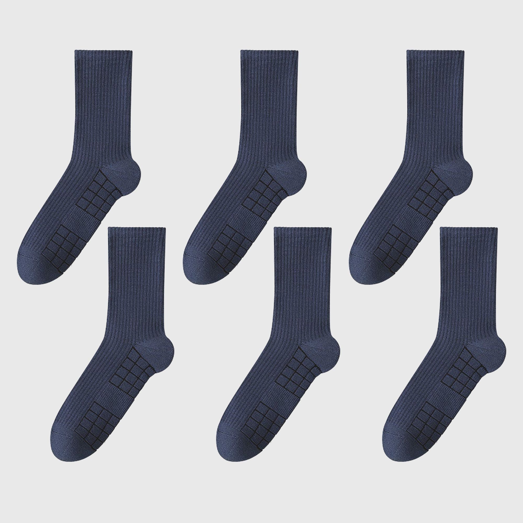 Anna-Kaci 6pk Men's Crew Socks with Non - Slip Sole