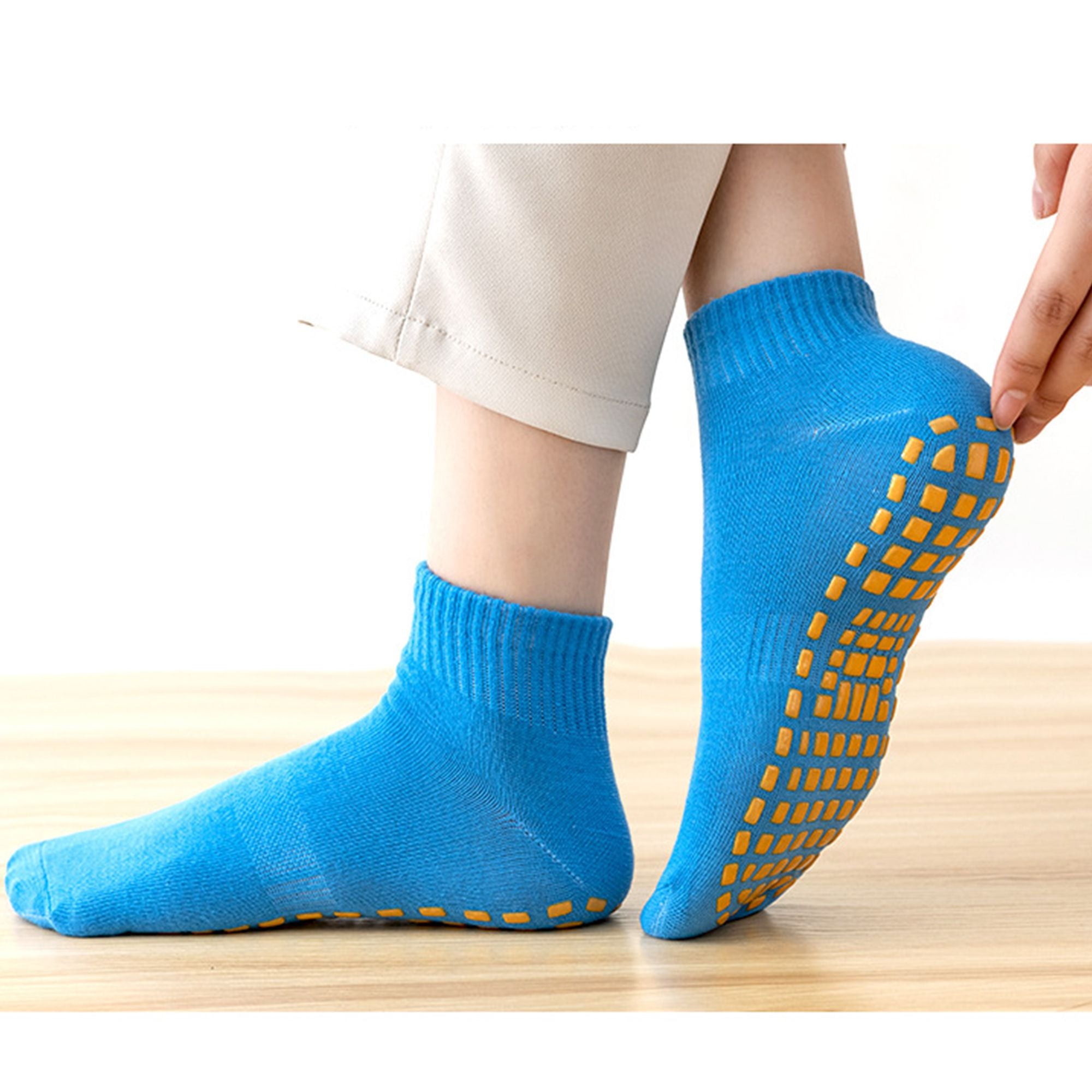 Anna-Kaci 5 Pairs Anti-Slip Grip Socks with PVC Bottom for Stability and Comfort in Multiple Color Options