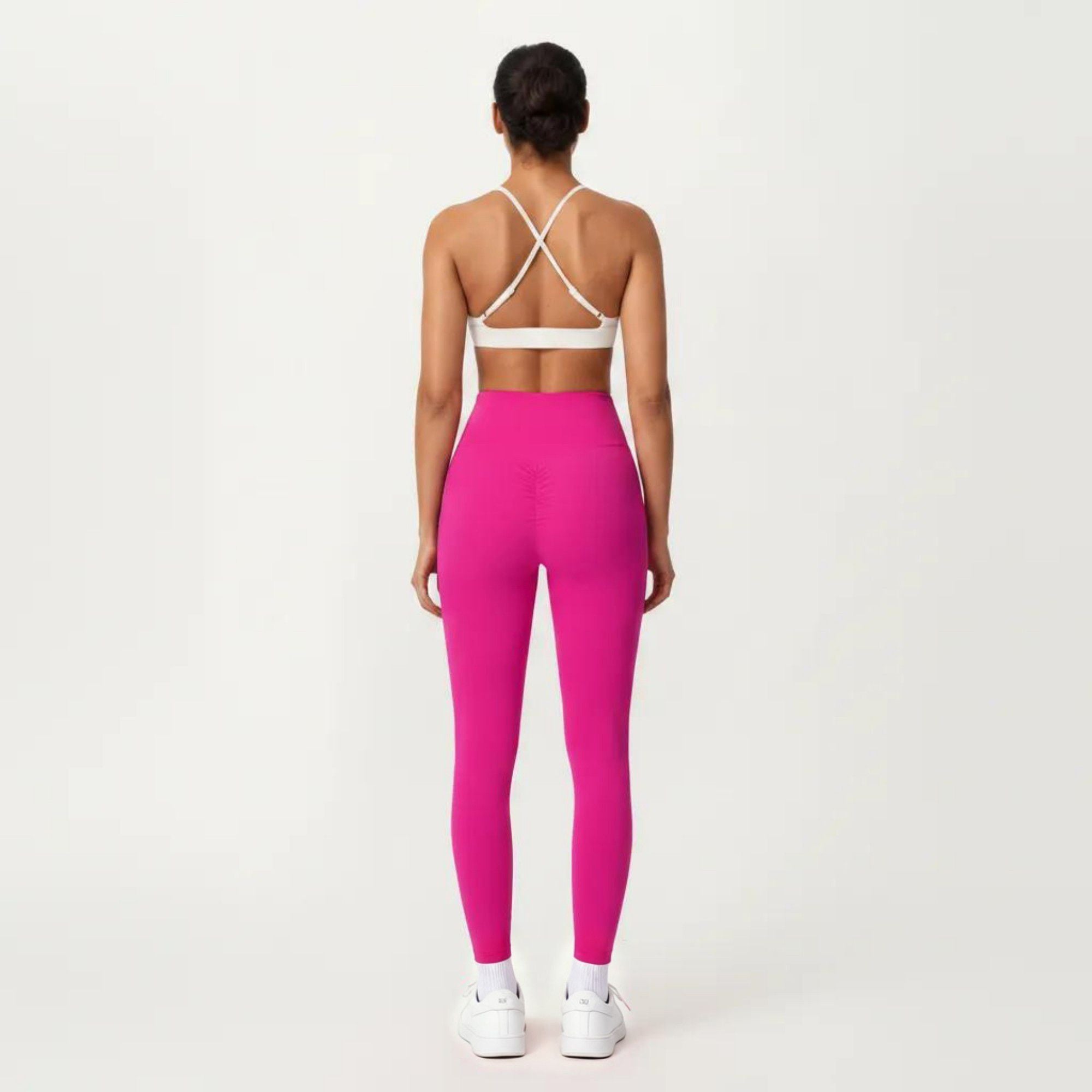 Anna-Kaci Active Women's Triangle Sports Bra with Adjustable Cross Back Straps and Smooth Band