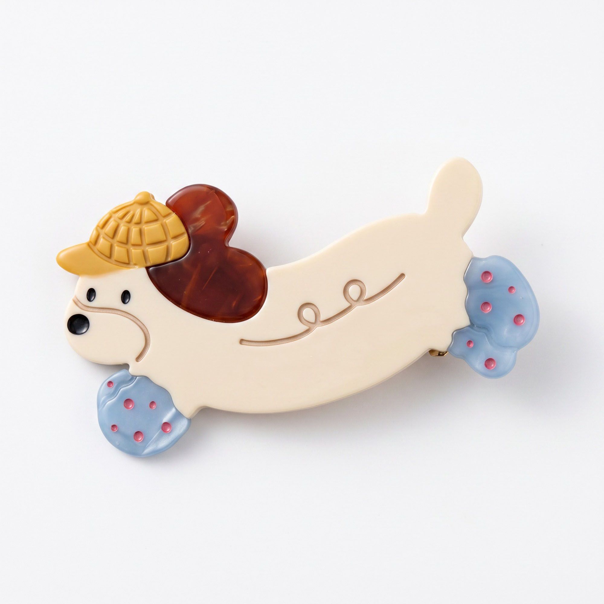 3pc Dachshund Dog Hair Clip Set Colorful Acetate Barrettes