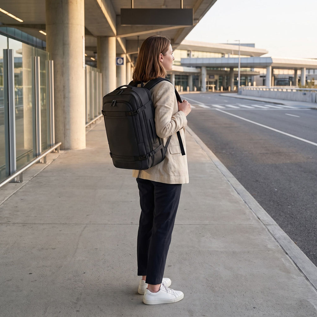 Large Travel Backpack with Compression Straps Multiple Compartments and Padded Shoulder Straps