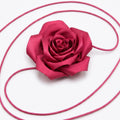 Single Satin Rose Fabric Wrap Waist Belt Adjustable Floral Statement Waist Jewelry 43.3in