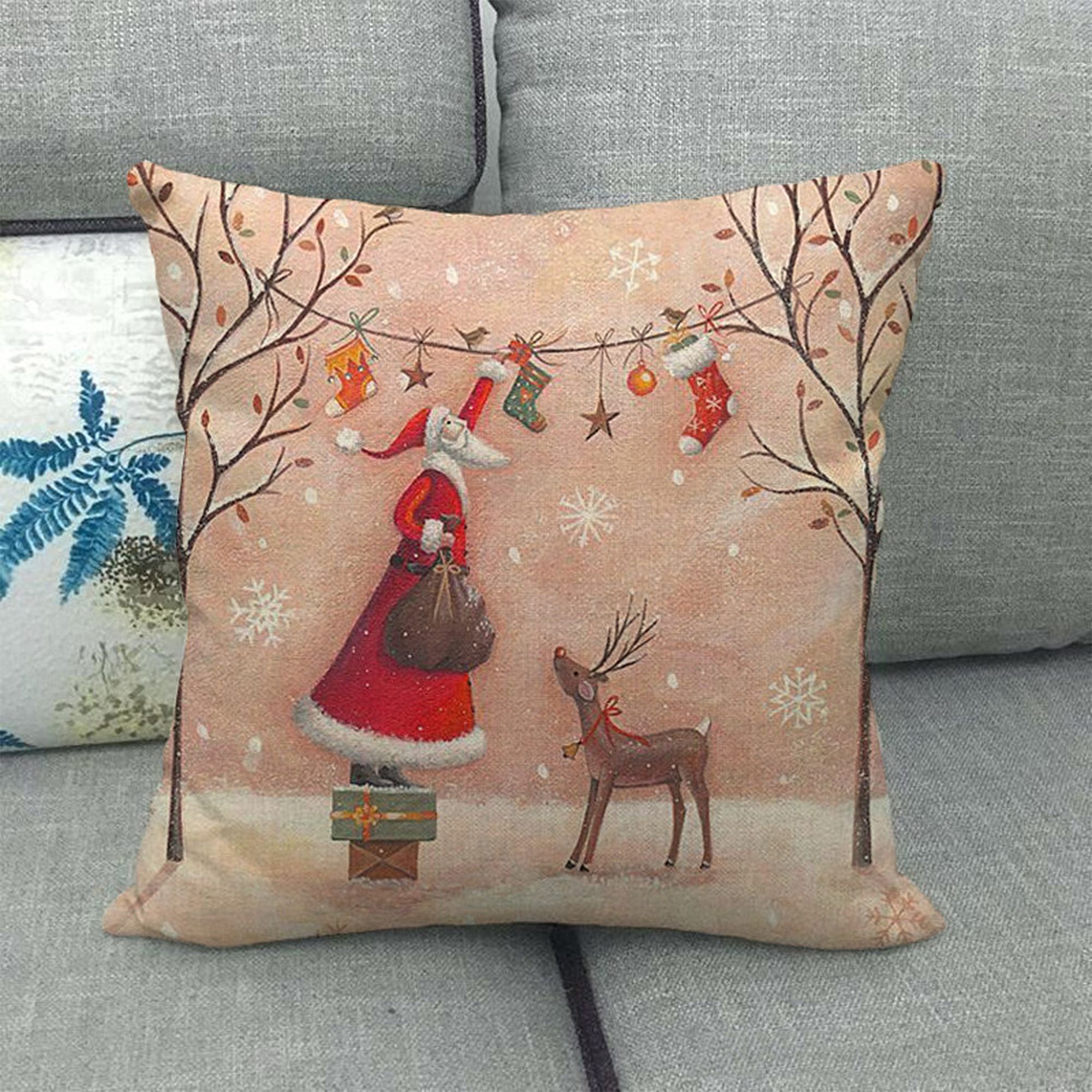 Anna-Kaci Vintage Winter Throw Comfortable Pillow Cover 18x18in