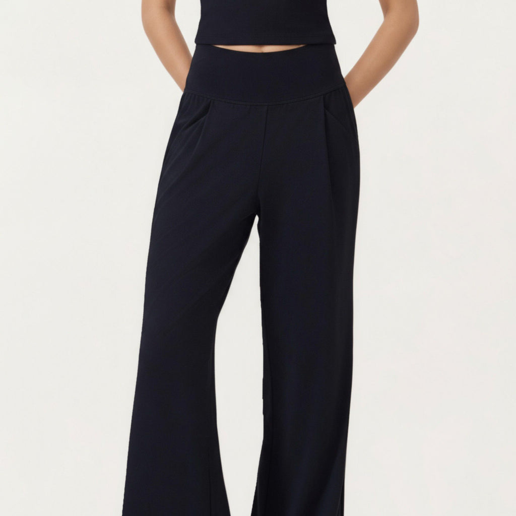 Anna-Kaci Active Women's High Waist Wide Leg Sweatpants with Side Pockets and Smooth Stretch Fabric