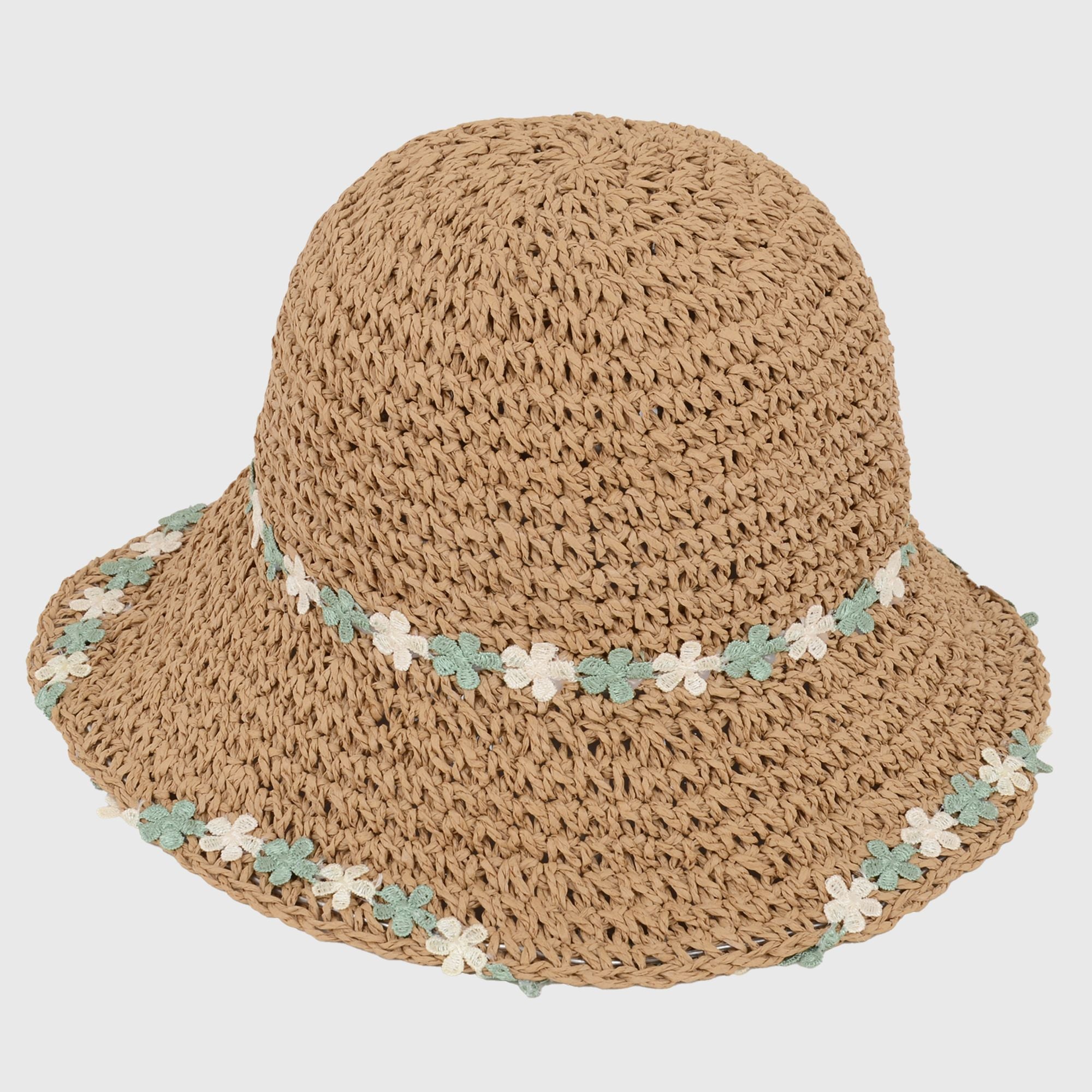 Anna-Kaci Women's Floral - Embellished Crochet Straw Sun Hat