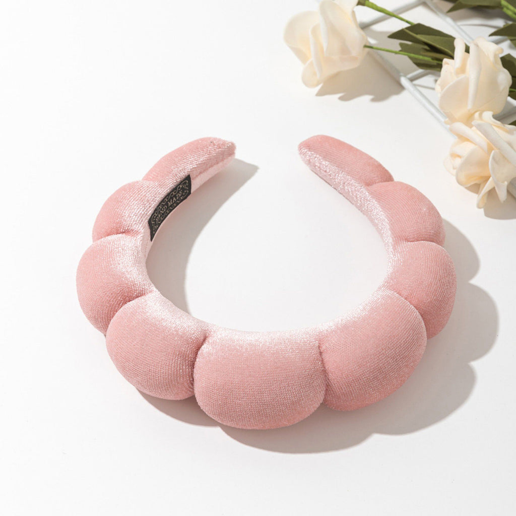 Padded Velvet Headband with Rounded Bubble Design and Soft Cushioned Texture