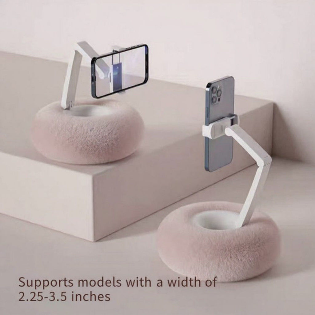 Anna-Kaci Plush Weighted Phone Stand with Adjustable Folding Holder for Hands-Free Viewing and Device Support