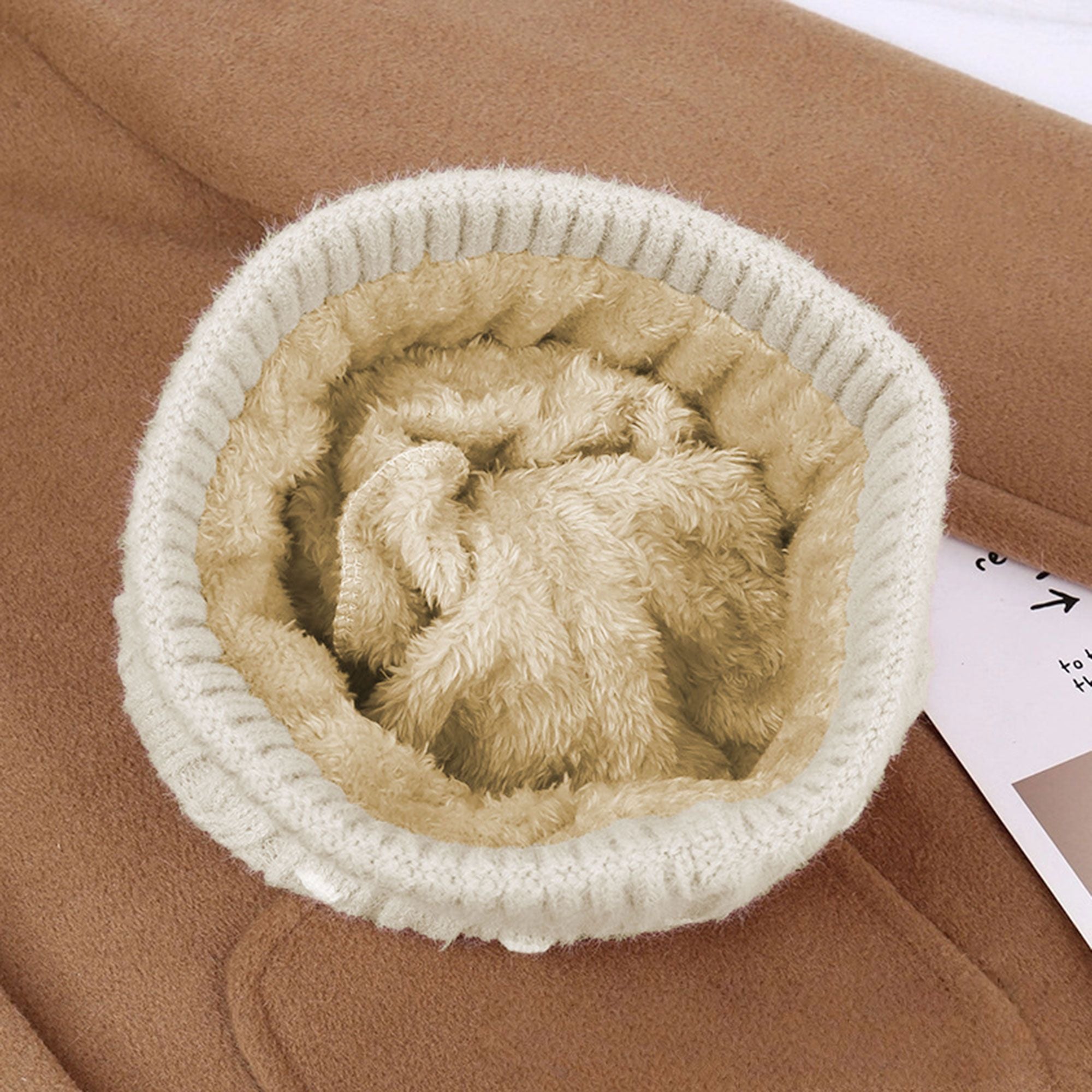 Anna-Kaci Women's Knit Beanie with Large Faux Fur Pom-Pom - Winter Hat with Embroidered Accents