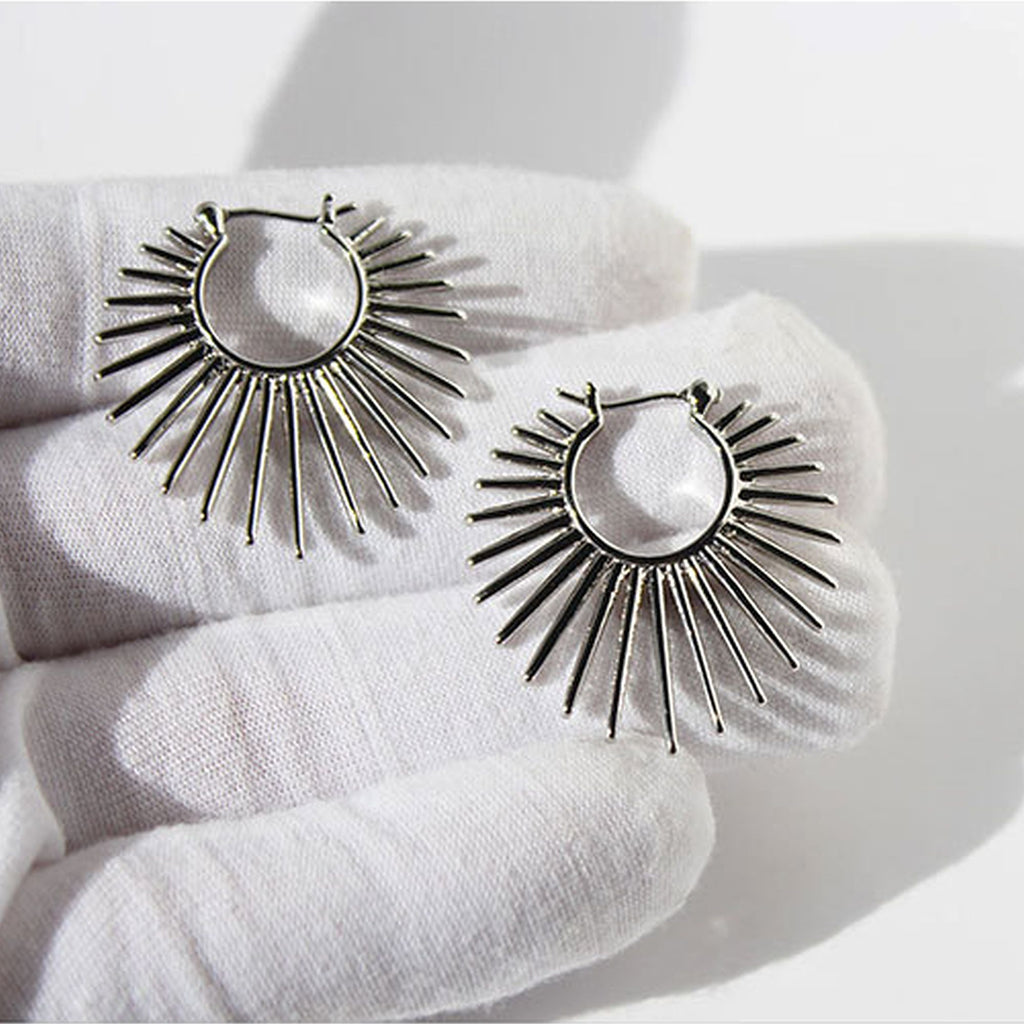 Women's Sunburst Hoop Earrings