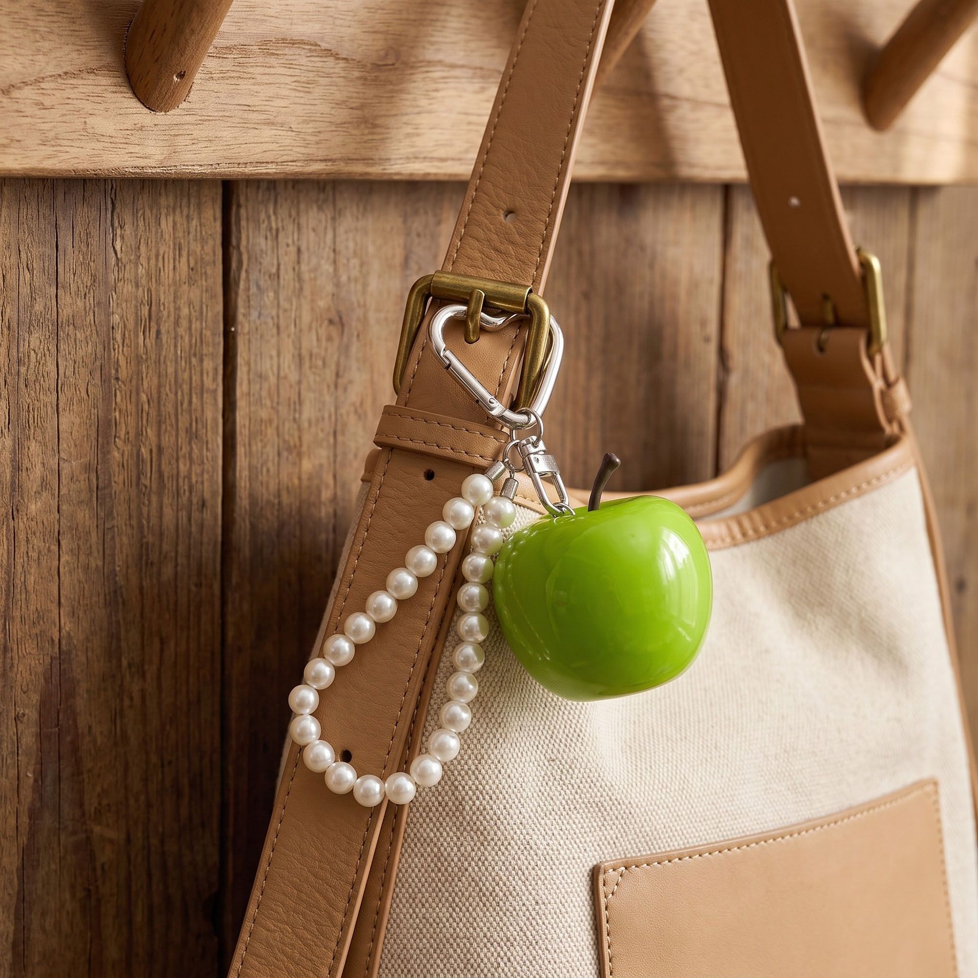 Bag Charm with Hanging Clip and Decorative Accent
