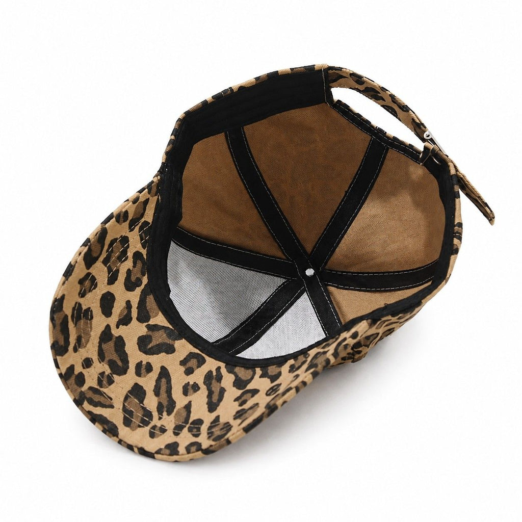 Leopard Print Baseball Cap Adjustable Curved Brim Casual Animal Print Hat