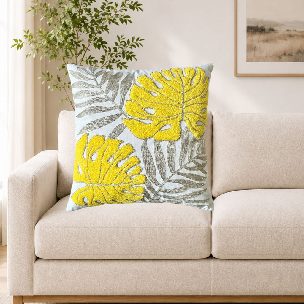 Canvas Throw Pillow 17.7*17.7 in Mixed Leaf Towel Design