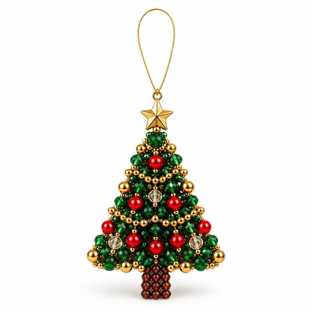 DIY Christmas Tree Beaded Ornament Decor