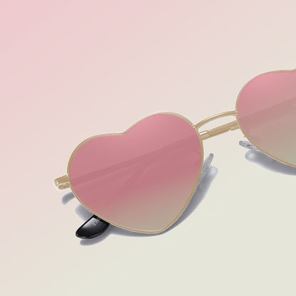 Anna-Kaci Women's Stylish Heart-Shaped Polarized Sunglasses UV400 Protection for Outdoor Activities