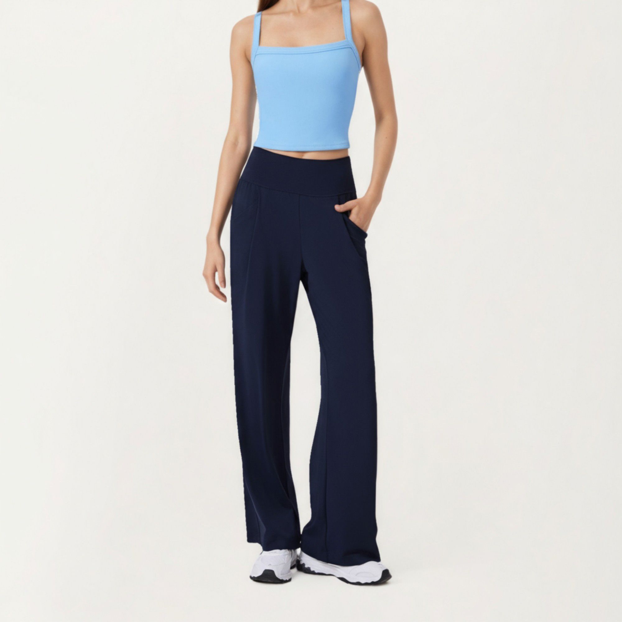 Anna-Kaci Active Women's High Waist Wide Leg Sweatpants with Side Pockets and Smooth Stretch Fabric