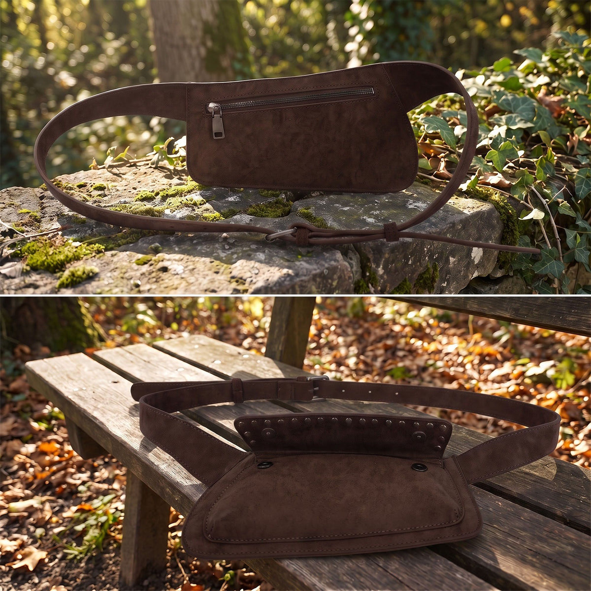 Studded Faux Suede Belt Bag Waist Pack