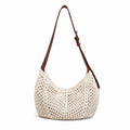 Woven Hobo Shoulder Bag with Magnetic Closure and Adjustable Strap