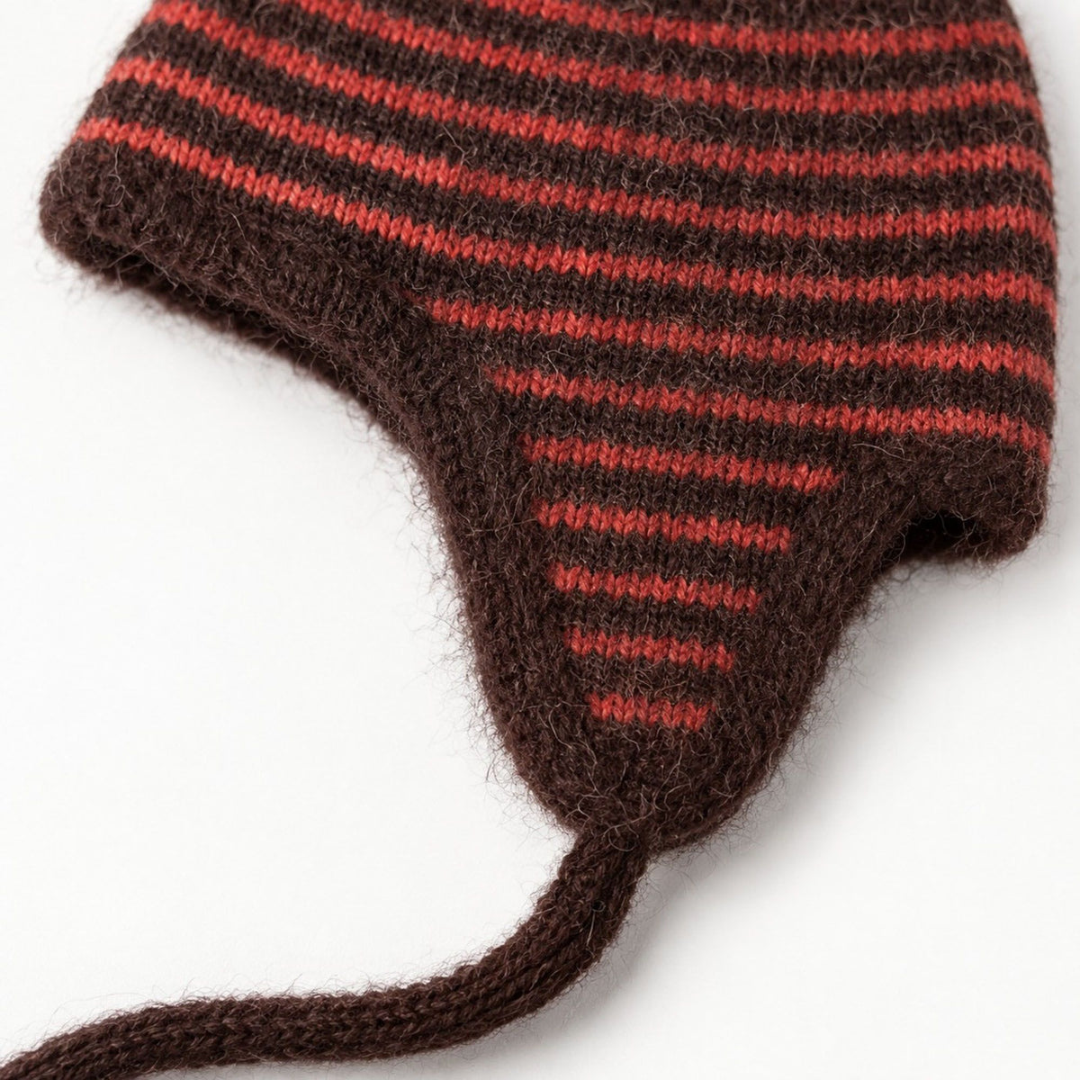 Striped Ear Flap Knit Beanie Winter Thermal Trapper Hat