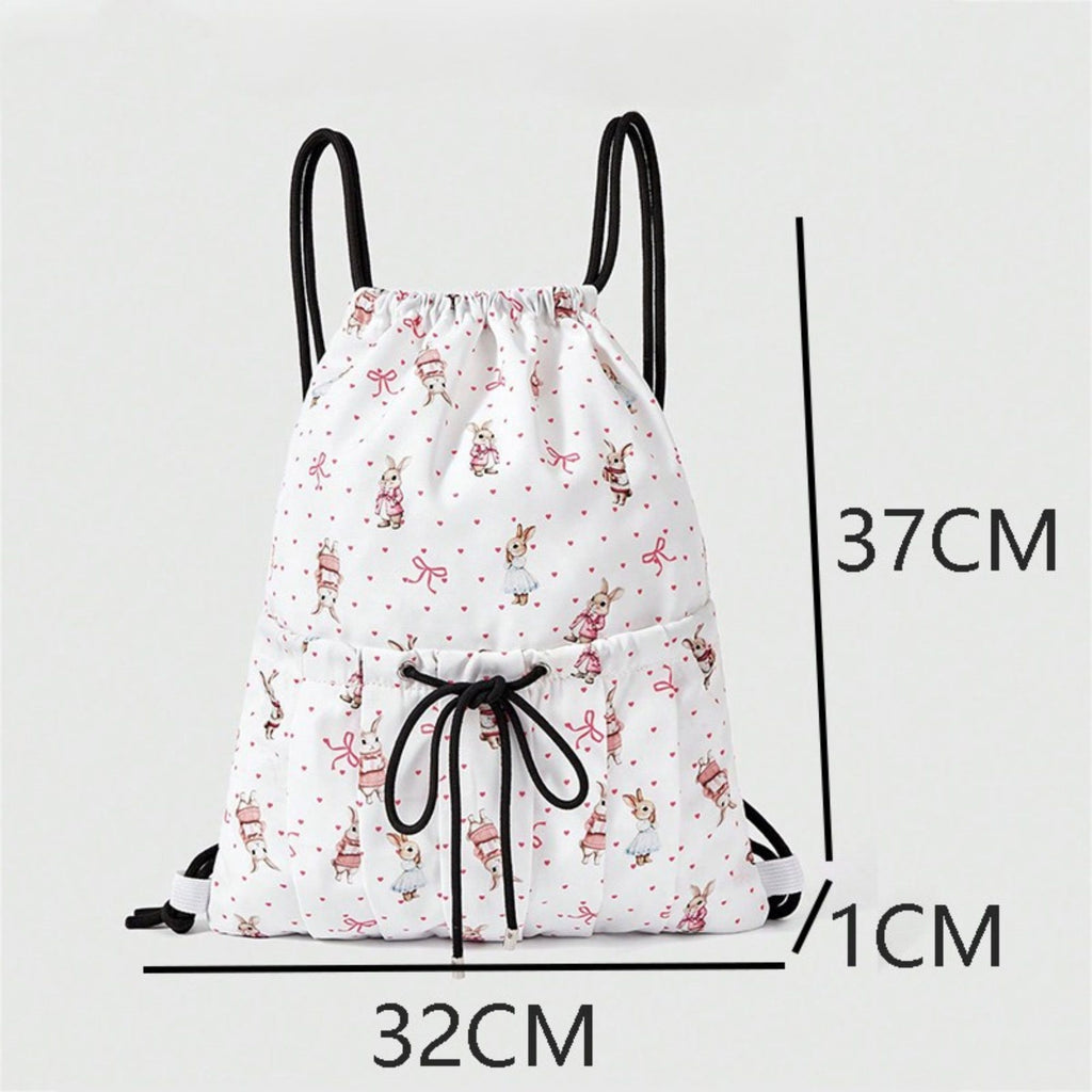 Printed Drawstring Backpack for Women, Large Capacity Lightweight Everyday Bag