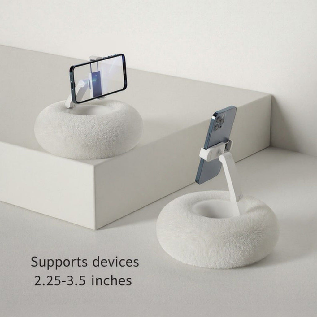 Anna-Kaci Plush Weighted Phone Stand with Adjustable Folding Holder for Hands-Free Viewing and Device Support